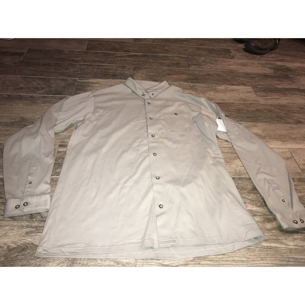 New Axe Workwear FR Men's Gray  Button Fire Resistant Shirt Size‎ XXL 2XL